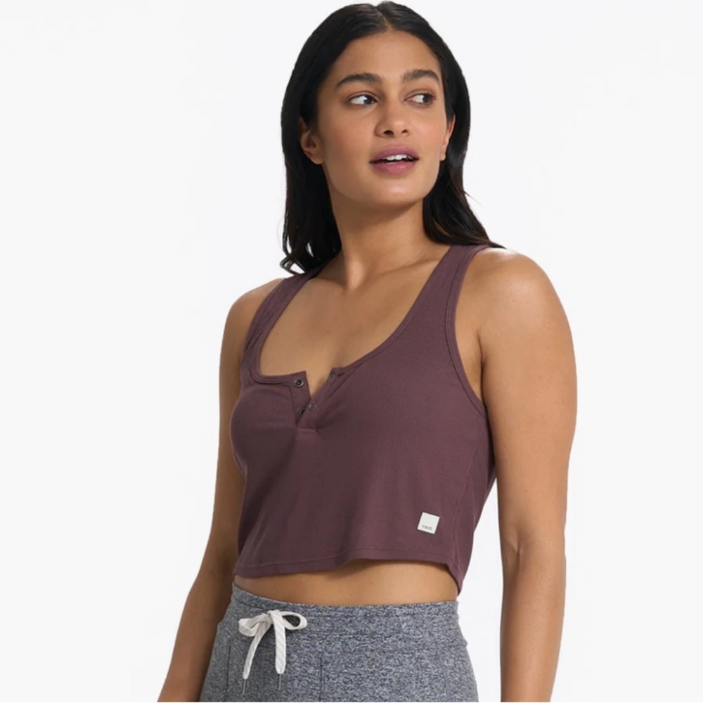 NWT Vuori Cove Crop Tank in Chestnut